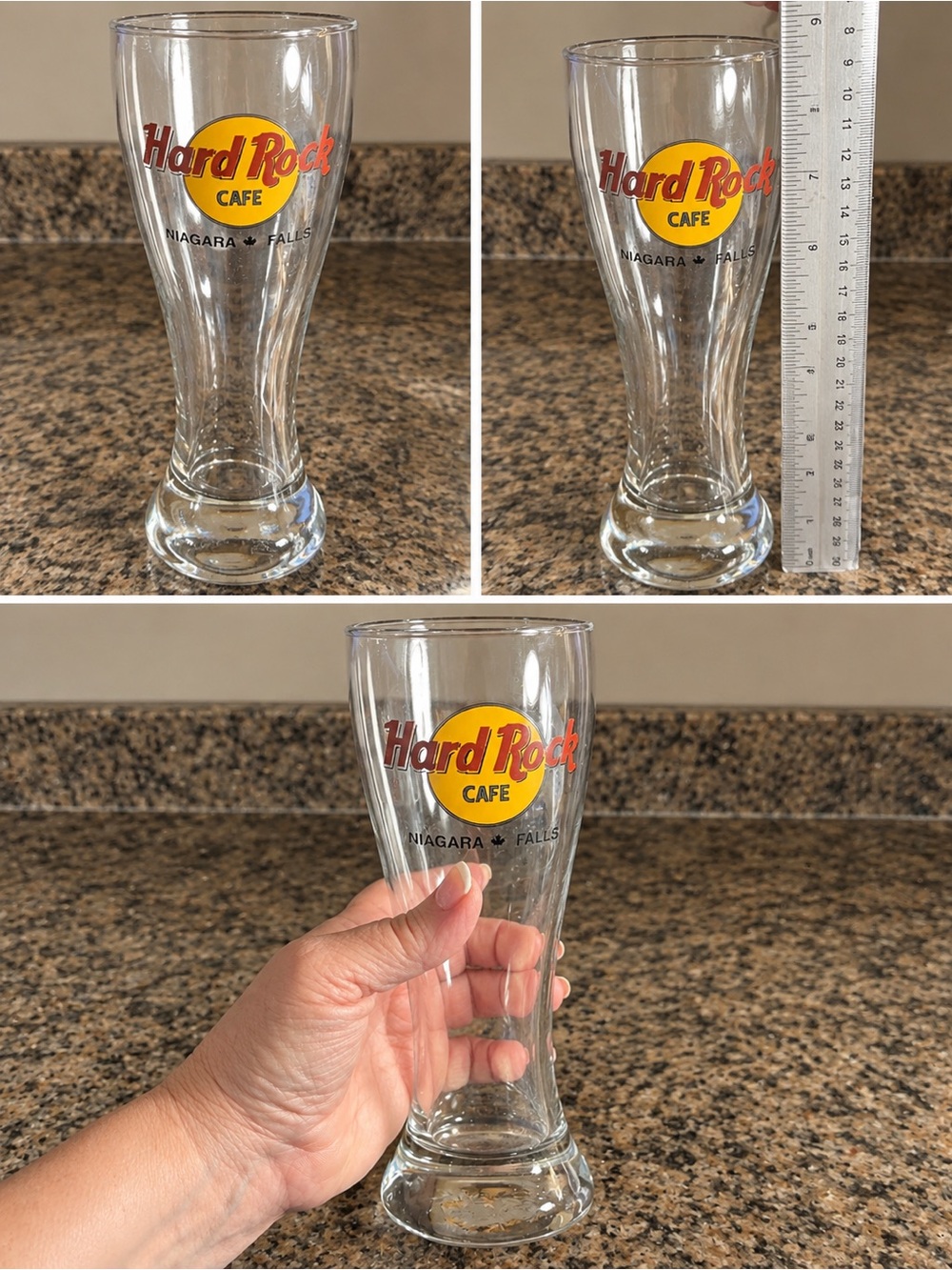 Hard Rock Cafe Niagara Falls Canada Pilsner Beer Glass 20 oz Collectible